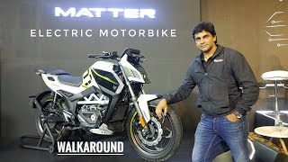 Matter Electric MotorBike with gears   Walkaround  Hindi  GearFliQ [upl. by Merrel523]