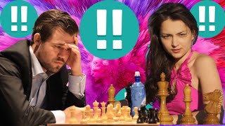 Perfect chess game 163 Magnus Carlsen vs Alexandra Kosteniuk [upl. by Adnawed261]