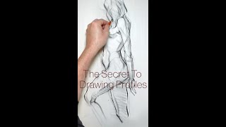 The secret to drawing in profile figurativeart charcoaldrawing drawingtips gesturedrawing [upl. by Kiel]