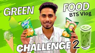 GREEN Color Food Eating Challenge 💚 BTS vlog❤️ [upl. by Wilden]