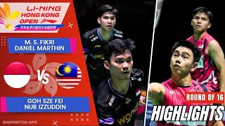 FikriMarthin INA vs GohIzzuddin MAS  R16  Hong Kong Open 2024 [upl. by Petie]