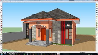 Desain Rumah 8 x 6 Meter 2 Kamar Tidur Tipe 72  SketchUp Design [upl. by Eirotal]