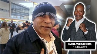 Mike Tyson Pays Tribute To The Late Carl Weathers At LAX [upl. by Heigl866]