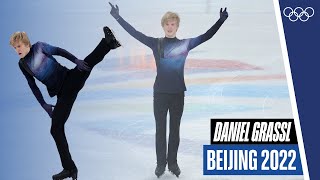 🇮🇹 Daniel Grassls free skate at Beijing2022 to Interstellar amp Armageddon ⛸️🤩 [upl. by Eelana]