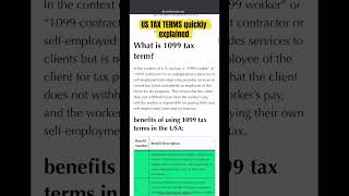 US TAX TERMS quickly explained corptocorp w2 1099 tax usa usstaffing jobs ajobscience [upl. by Ettenajna]