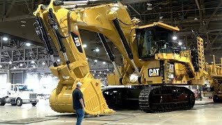 254 Ton Caterpillar 6020B excavator moving out of Minexpo 2016 [upl. by Raye]