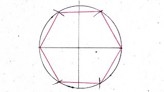 How to draw Hexagon50 mm diameter of hexagon Engineering drawing hexagon [upl. by Kehr]