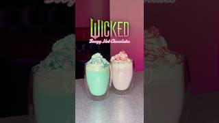 WICKED INSPIRED BOOZY HOT CHOCOLATES 💚🩷 wicked wickedmovie cocktails hotchocolate [upl. by Ianthe]