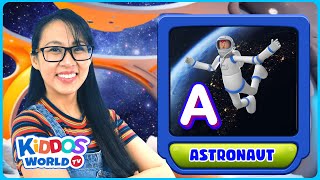 Learn ABC Space with Miss V  Alphabet Space Words from Letters AZ  Space Trivia for Kiddos [upl. by Liuqa]