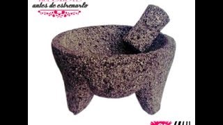 Cómo quotcurarquot un molcajete nuevo para usarlo por primera vez en la cocina [upl. by Fairweather]