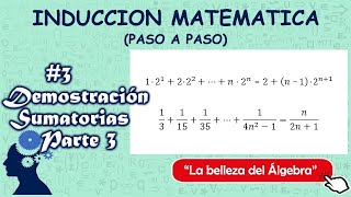 Inducción Matemática 37  Demostración Sumatorias Parte 3  Ejercicios Resueltos  PIC [upl. by Sedlik]