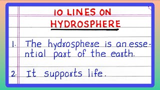 Few Lines on Hydrosphere  5  10 Lines about Hydrosphere [upl. by Essila113]