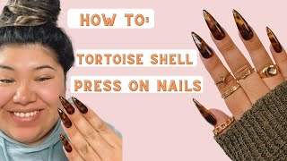 Press On Nails  Nail Design Tutorial  How To Tortoise Shell Nail Art Tutorial [upl. by Sherwood544]