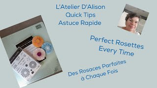 Quick Tip for perfect Rosettes Astuce rapide pour des Rosaces parfaites using Stampin Up products [upl. by Keiryt655]