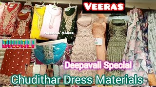 Veeras Diwali Dress Materials  Latest Design Chudithar Set  Lowest Price Wholesale Price MC Road [upl. by Frankhouse]