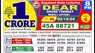 🔴Lottery Sambad Today 0800pm 031224 Dear Lottery Result Pdf Download [upl. by Ahseek]