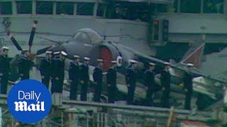 HMS Invincible leaves for Falkland Island with nuclear weapons  Daily Mail [upl. by Katlin619]