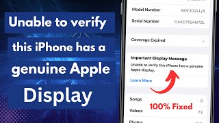 Unable to verify this iPhone has a genuine apple displayimportant display message iPhone 11 Pro max [upl. by Entirb479]