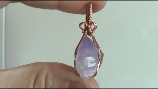 Rough  Raw Crystal Point Wire Wrapped Pendant Tutorial Beginner [upl. by Augie]