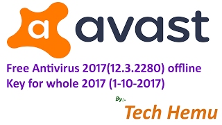 Avast Free Antivirus 2017 1232280 offline licence key [upl. by Nyladnewg]