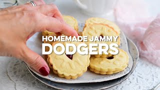 Homemade Jammie Dodger Biscuits  Supergolden Bakes [upl. by Apoor97]