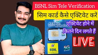 BSNL Sim Card Activation  BSNL Sim Tele Verification  How To Activate bsnl sim  Surujmedia995 [upl. by Mechelle]