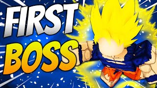 The First Boss Fight Super Saiyan Simulator 2 Dragon Ball Roblox [upl. by Jairia648]