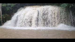 Deep forest waterfall in Kanchanaburi Erawan waterfall Thailand [upl. by Mychael672]