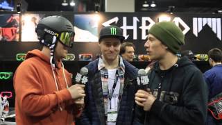 FREESKIER interviews Tom Wallisch and Joe Schuster at SIA 2015 [upl. by Himelman]