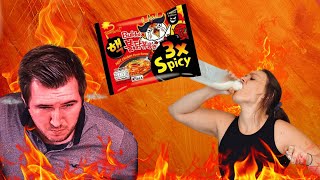 Buldak 3x Spicy  Die schärfsten Nudeln der Welt🌶️Samyang Ramen Ramen Challenge [upl. by Bensen650]