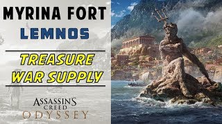 Myrina Fort Lemnos  Loot Treasure amp War Supply Location  ASSASSINS CREED ODYSSEY [upl. by Zedecrem]