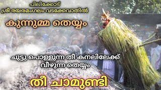 കുന്നുമ്മ തെയ്യം വിഷ്ണുമൂർത്തിയുടെ അഗ്നിപ്രവേശനം പിലിക്കോട് ശ്രീ രയരമംഗലം വടക്കേവാതിൽ ഒറ്റക്കോലം [upl. by Lynch]