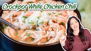 How to Make the BEST White Chicken Chili in Your CrockPot [upl. by Aivila71]