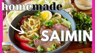 Easy Homemade SAIMIN Recipe  Hawaiis Noodle Soup  Eat And Be Eaten [upl. by Airdnaxela]