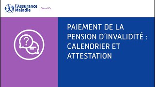 Pension dinvalidité  Paiement de la pension dinvalidité  calendrier et attestation [upl. by Fulvia613]