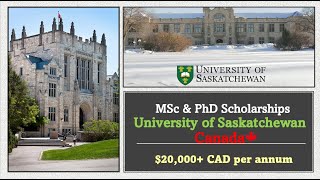 Masters and PhD Scholarship at the University of Saskatchewan in Canada [upl. by Yednarb]