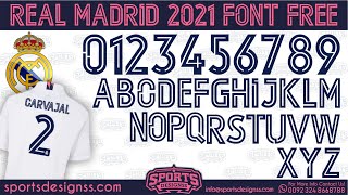 FREE DOWNLOAD Real Madrid 2021 Football Font by Sports DesignssDownload Real Madrid 2021 Font free [upl. by Netsrek]