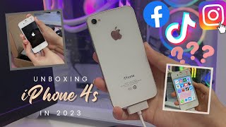 iPhone 4s unboxing in 2023  tutorial on how to download apps  Aesthetic [upl. by Ynnek]