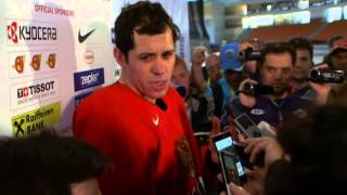 Evgeni Malkin didnt give interview in English tho he promised WTF 20140519 WC 2014 [upl. by Isnyl]