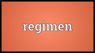 Regimen Meaning [upl. by Strephon]