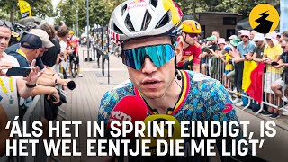 Wout van Aert vreest hectische rit “Áls het in een sprint eindigt is het wel eentje die me ligt” [upl. by Rhonda]