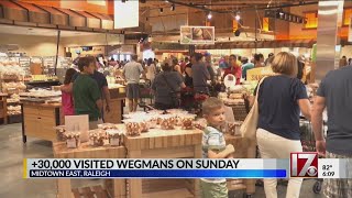 30000 shoppers visited Wegmans in Raleigh on opening day [upl. by Ahseenal]