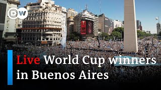 Watch live Argentinas World Cup victory parade  DW News [upl. by Koetke]