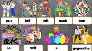 Alle Dativ Präpositionen A1 amp A2 mit Beispielen All German Dative Prepositions amp example sentences [upl. by Liberati314]