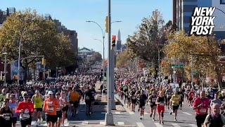 Thousands of runners compete in 2024 NYC Marathon [upl. by Nauht]