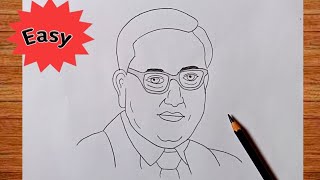 Dr Br Ambedkar Drawing Easy  Constitution Day Drawing  Ambedkar Drawing [upl. by Agbogla]