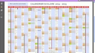 Personnaliser le calendrier scolaire annuel 2014 2015 Calenweb [upl. by Zeuqcaj]