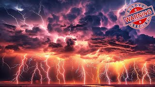 ⚠⚠❗ WARNING Violent Thunder ⚠⚠❗ Heavy Thunderstorm Sounds  Rain with Lightning for Relaxing Sleep [upl. by Lan805]