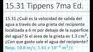 1531 Tippens Mecánica de Fluidos Ecuación Bernoulli Ecuación de Continuidad [upl. by Groveman]