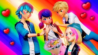 Miraculous Ladybug💖💛💚Marinettes Harem💚💛💖 group transformation [upl. by Aramat]